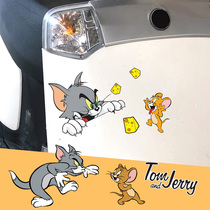  Cat and mouse car electric motorcycle stickers Net red Tom cartoon funny fun decorative car body stickers