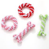 Knotted dog toys dog bite-resistant cotton rope plush toys knitted puppy toys pet supplies