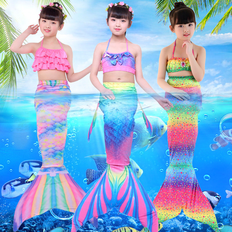 Child Mermaid Clothing Human Fish Tail Swimsuit Little Girl Bikini Suit Girl Cute Princess Fish Tail