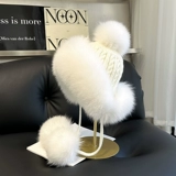 Милая удерживающая тепло шерстяная вязаная шапка