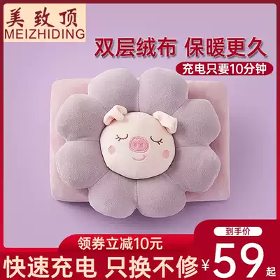 Handwarmer charging hot water bag plush explosion-proof electric heating bag cute warm baby warm Palace Electric hand warm treasure student hand warming bag