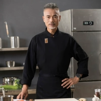 Черный лонгслив, черная униформа медсестры, фартук