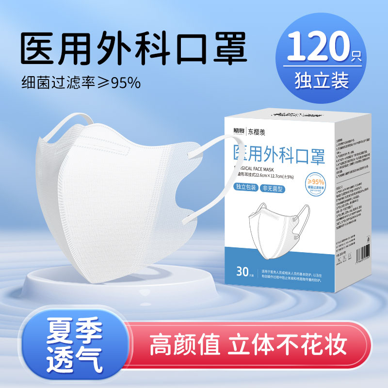 外科口罩立体3d一次性官方正品旗舰店女高颜值秋冬保暖