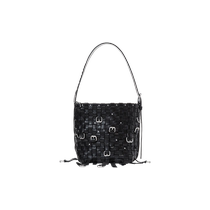 Selected 50% off] alexanderwang Alexander Wang medium cracked patent leather woven hobo bag