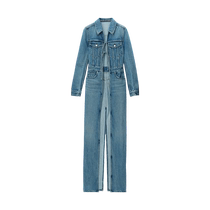 Selection 40% off] alexanderwang Alexander Wang front tie decorated long denim jacket