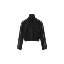 Early autumn new product] alexanderwang Alexander Wang logo decorated with piping short sports jacket