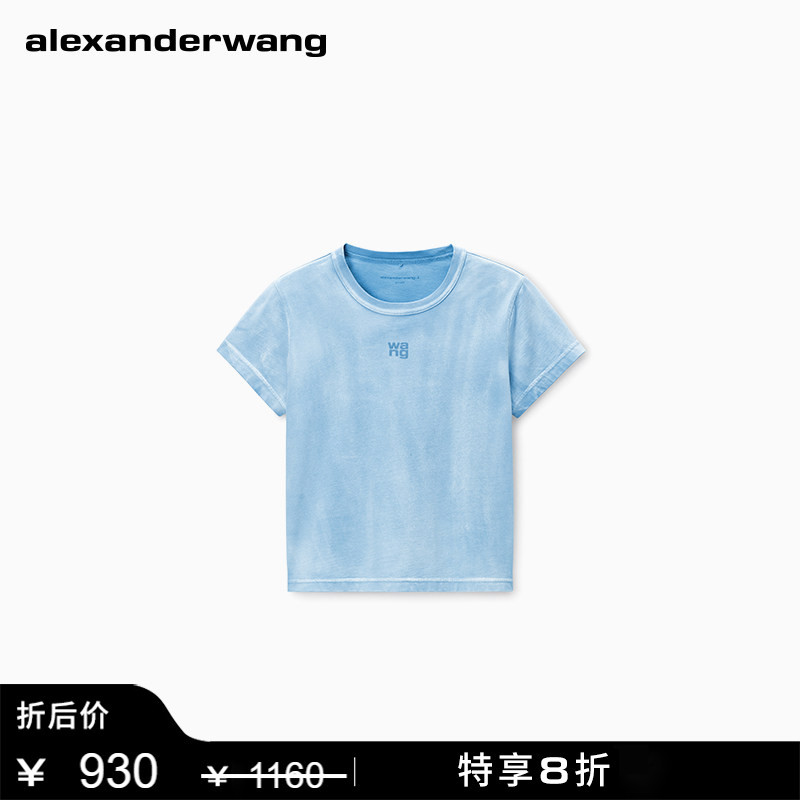 [Special 20% off] Alexander Wang Official Women's Logo Slim-Fit Summer Short-Sleeve T-Shirt