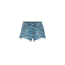 Selection 40% off] alexanderwang Ms. bite high waist logo decorated denim shorts