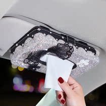 Car tissue box creative car sun visor hanging pumping box Net red goddess car paper towel car interior decoration