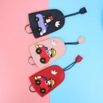 Car key protective cover universal key bag cartoon key shell leather case net Red Lady cute keychain pendant