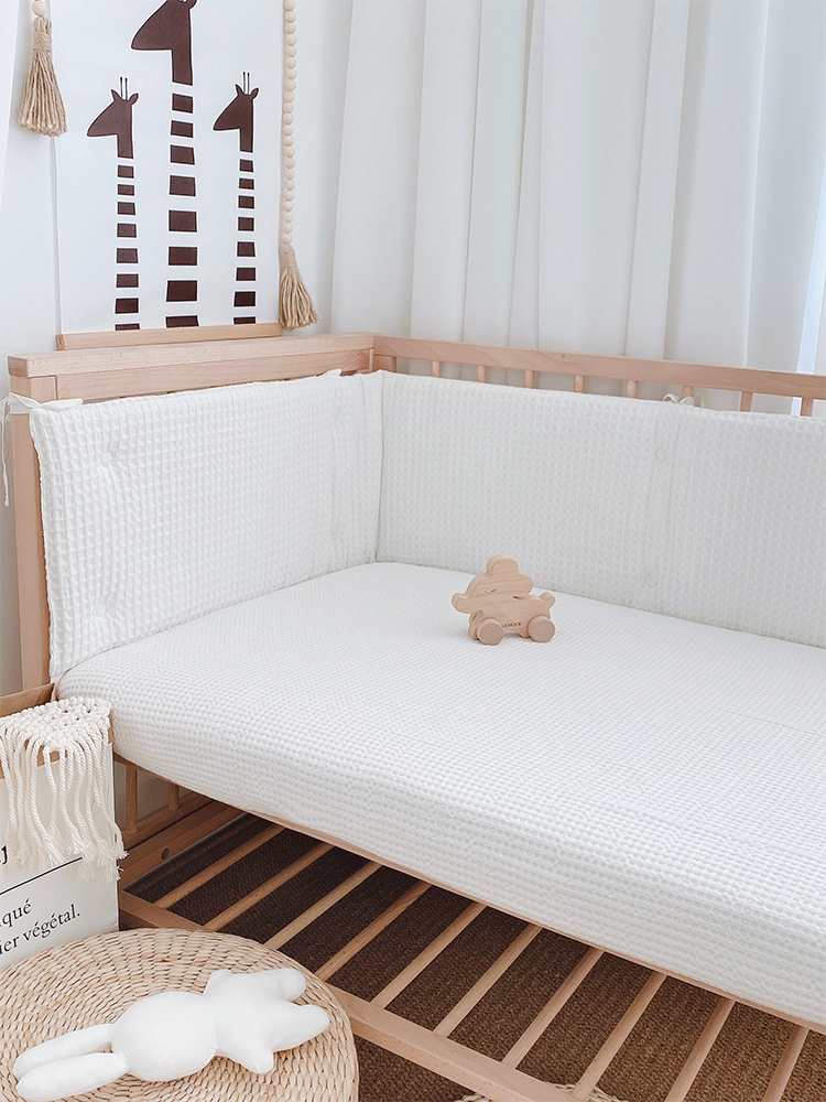 Love baby baby crib around soft pack cotton waffle piece bed circumference four seasons breathable anti-collision splicing bed circumference