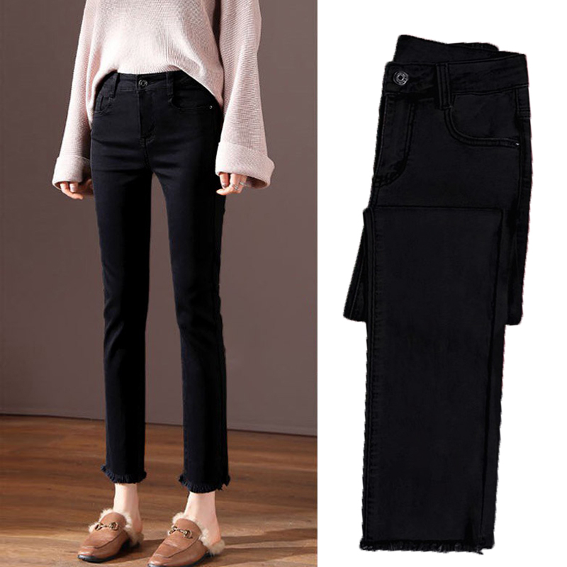 Black High-Waisted Straight-Leg Leggings for Women, Spring and Autumn 2023, Korean Style, Petite, Slimming, Stretchy Cigarette Pants, Trendy Black Pants Black High-Waisted Straight-Leg Leggings for Women, Spring and Autumn 2023, Korean Style, Petite, Slimming, Stretchy Cigarette Pants, Trendy Black Pants