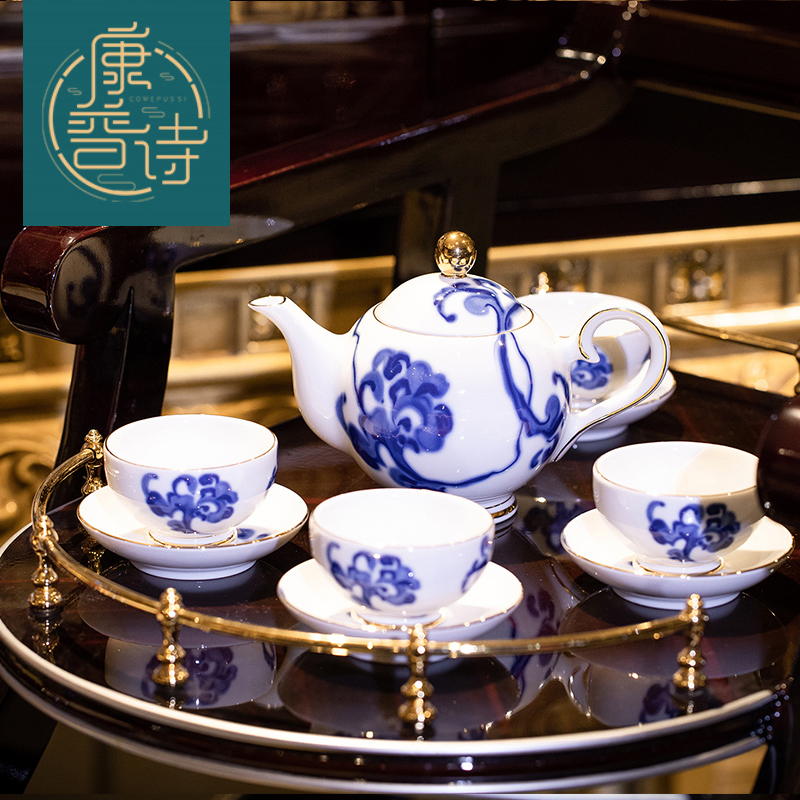 Composy New Product European Tea Set Jingdezhen High White Porcelain English Afternoon Tea Coffee Set High-end Luxury