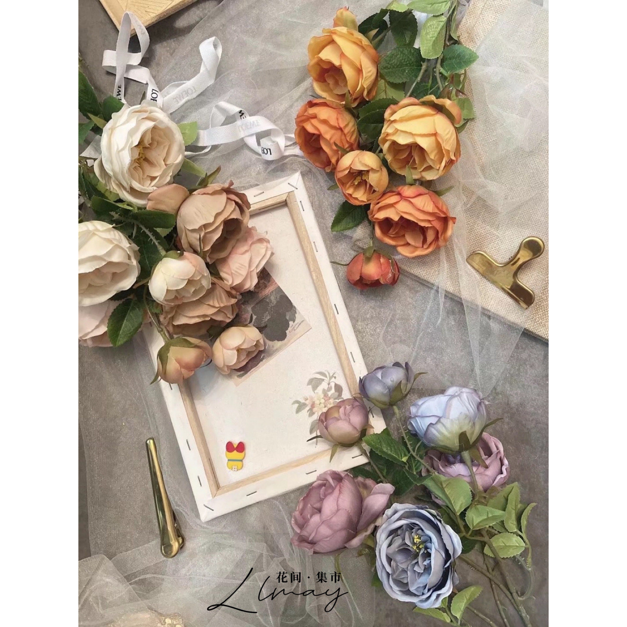 Eurostyle Korean-style emulation floral Austin rose upscale to put floral fake flowers to decorate wedding flowers