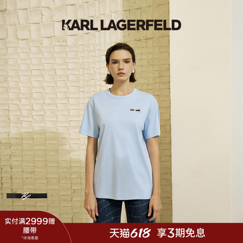 Karl Lagerfeld Karl Lagerfeld Loose Cat Embroidery Crew Neck T-Shirt Simple Women's Clothing Lafayette Karl Lagerfeld Karl Lagerfeld Loose Cat Embroidery Crew Neck T-Shirt Simple Women's Clothing Lafayette
