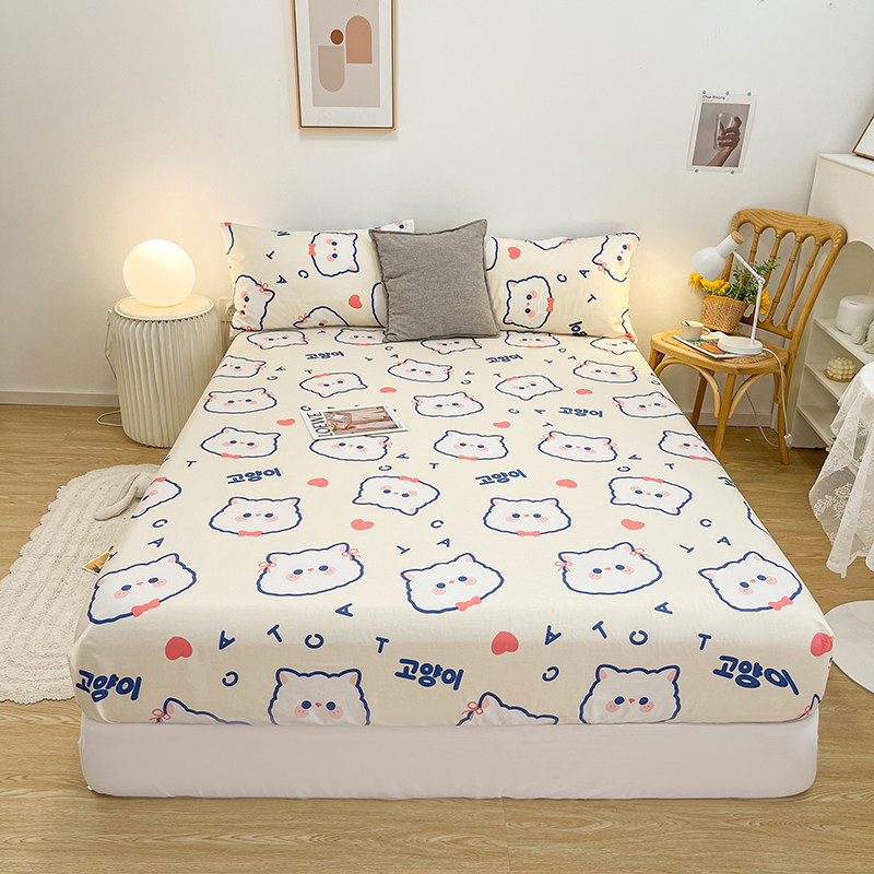 Student dorm bed bed in a single piece of pure cotton single bed with simple wind bed linen three-piece suite