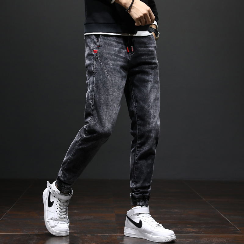 Spring and autumn jeans Men's tightness waist Fat waist Fat size Mast Size Pants Casual Straight Cylinder Loose bunches Pants Footed Pants