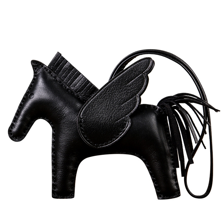Suitable for Hermès Bags, Small Flying Horse Pendant, Sheepskin Hand-Sewn Pony Ornament, Car Decoration, Keychain