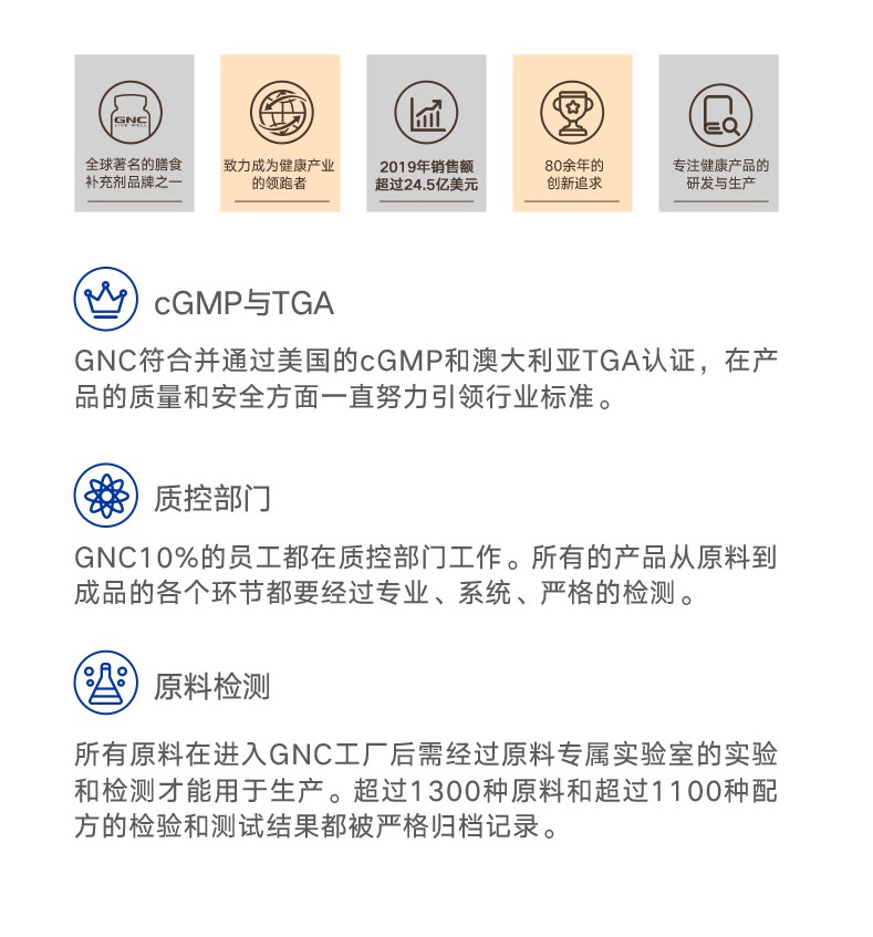 GNC/健安喜进口辅酶Q10软胶囊200mg60粒/瓶