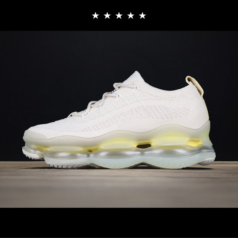 [Zhen Shu] Men's Shoes, Thick-Soled Running Shoes, Full-Length Air-Cushioned Shoes, Unisex Cream Yellow Comfortable Casual Sports Shoes