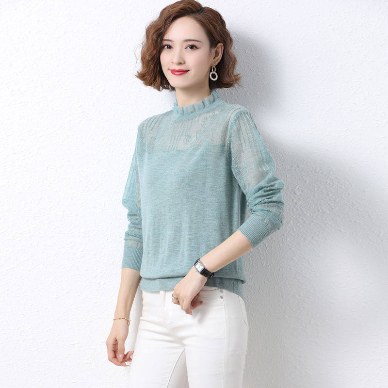 Dituton Spring Clothing 2021 New Spring and Autumn Women's Tops Hot Spring Sweaters Thin Knitted Bottoming Shirts