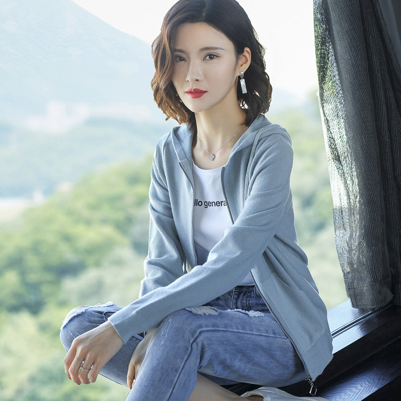 Ditunton Hat Woman in autumn 2021 new knitting woman's short zipper sweater coat