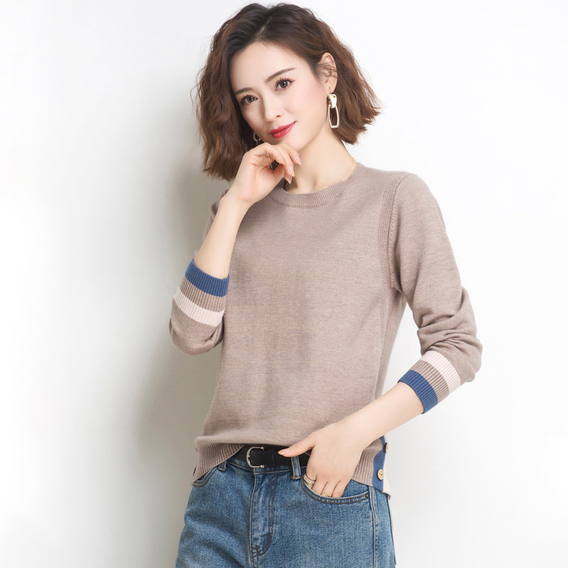 Dittudun long sleeve T-shirt blouses women's foreign pie autumn clothes 2021 new fall knit undershirt for the autumn and winter