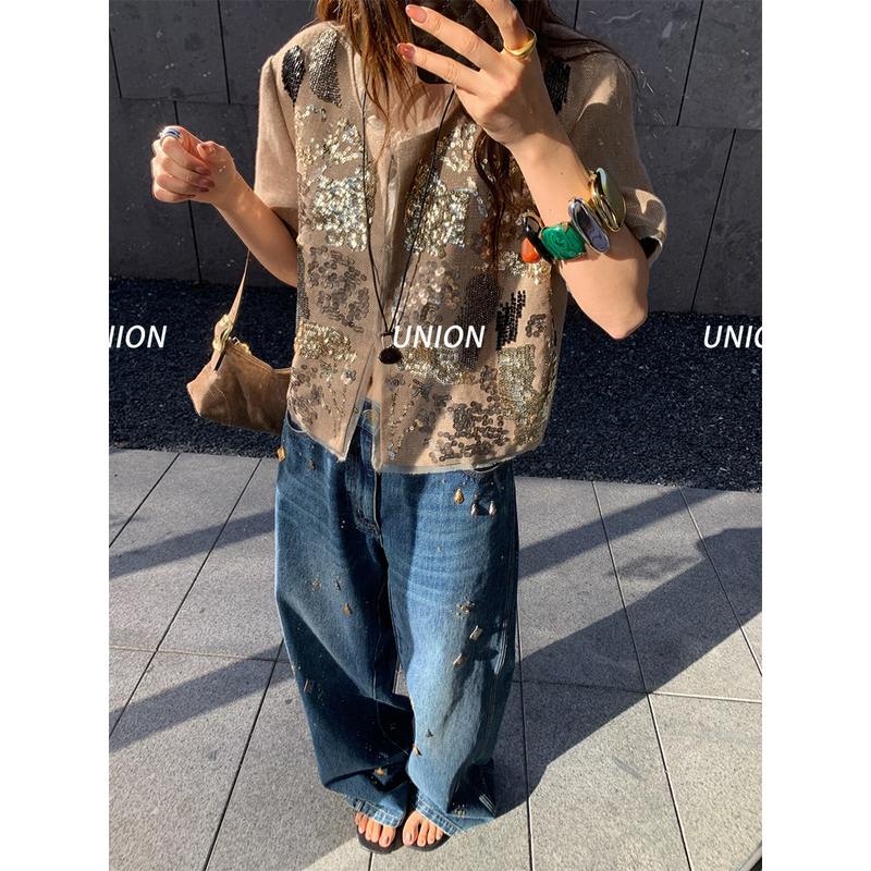 Union Officially Authorized Ice Dust 25 Spring/Summer Metal Pendant Jeans