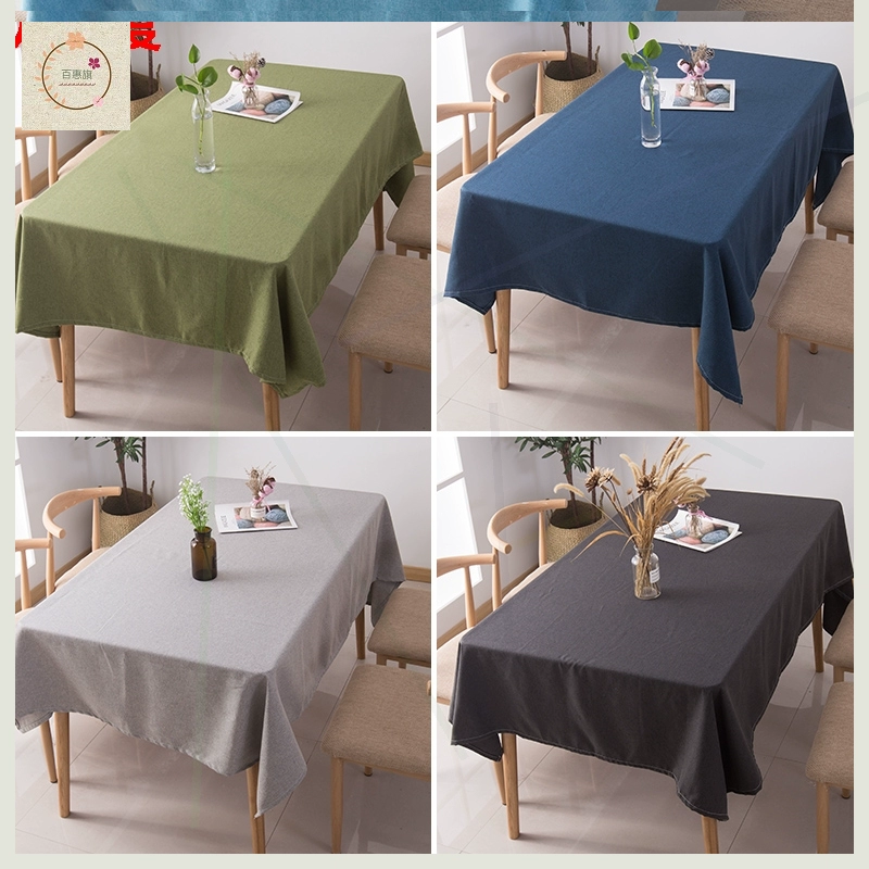Khăn trải bàn trơn, bền, chống bụi bẩn, bông mềm và vải lanh, khăn trải bàn hình chữ nhật đơn giản và hiện đại, khăn trải bàn cà phê có thể tùy chỉnh - Khăn trải bàn