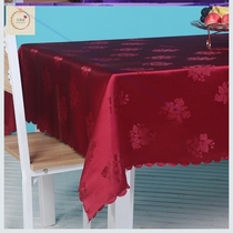 Restaurant home round tablecloth coffee table Restaurant rectangular tablecloth hotel cloth cloth gabbed festive red fabric set