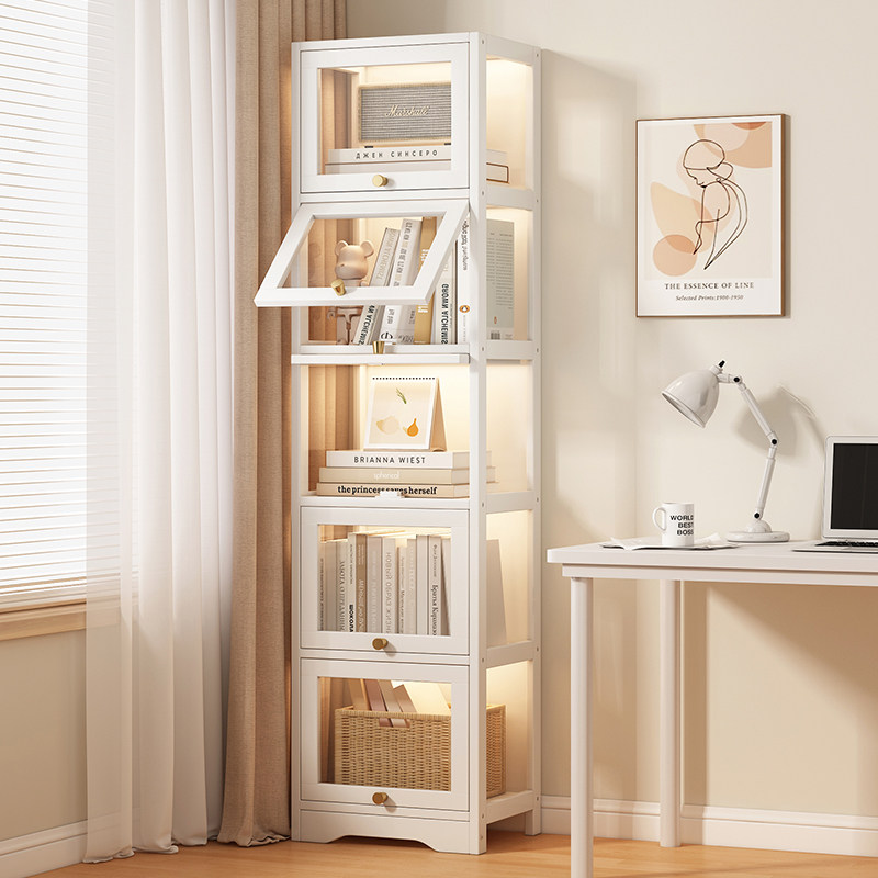 Bookcase Transparent Acrylic Display Cabinet Bookcase Narrow Cabinet Dust-Proof Bookcase Disposal storage shelves Floor Cabinets Living-room-Taobao