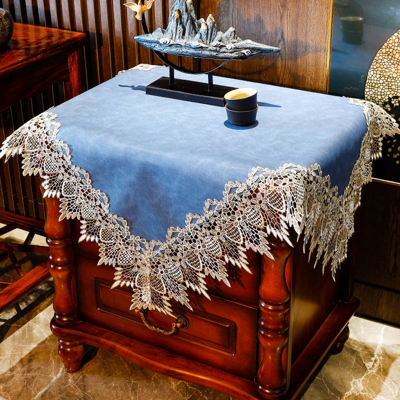 Bed head cabinet cover cloth table cloth cover waterproof and anti-oil minimalist around modern Chinese square refrigerator light and luxurious dust cover scarves