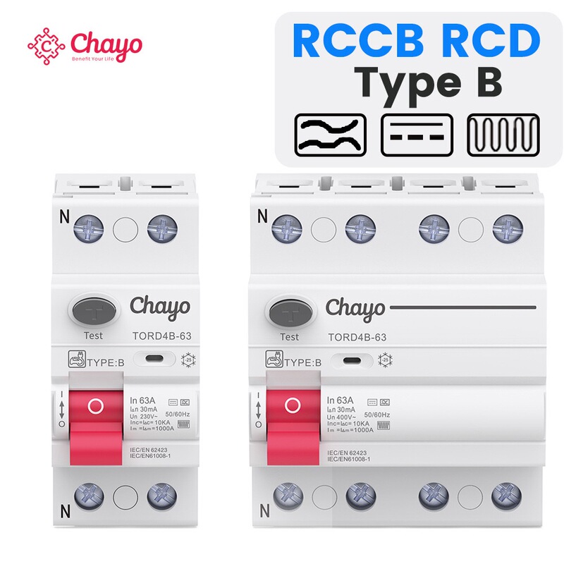 Type B Leakage Circuit Breaker Leakage Protector 2P4P63A Suitable for Photovoltaic Charging Pile Rccb Dc Ev Cross-Border