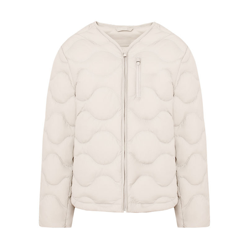 New Women's Lightweight down Jacket in the Fitting Room, Round Neck, Collarless, High-End Lightweight Jacket, Warm and Slimming Coat