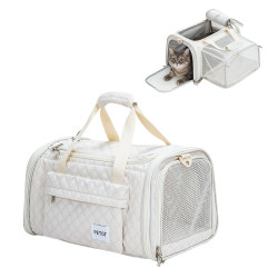 Expandable Cat Carrier, Portable Pet Bag for Travel, Large Capacity for Cats and Dogs, Lightweight and Breathable Handbag