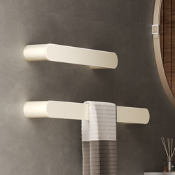 Solid 304 Stainless Steel Towel Bar, Cream White, Bathroom Towel Rack, No-Drill Towel Holder, Single Rod