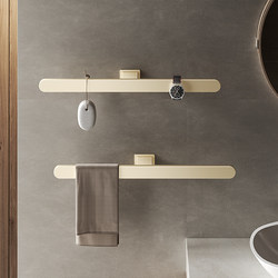 Cream Style White 304 Stainless Steel Towel Bar Normcore Punch-Free Towel Rack Accessible Luxury Towel Rack Bathroom Single Rod
