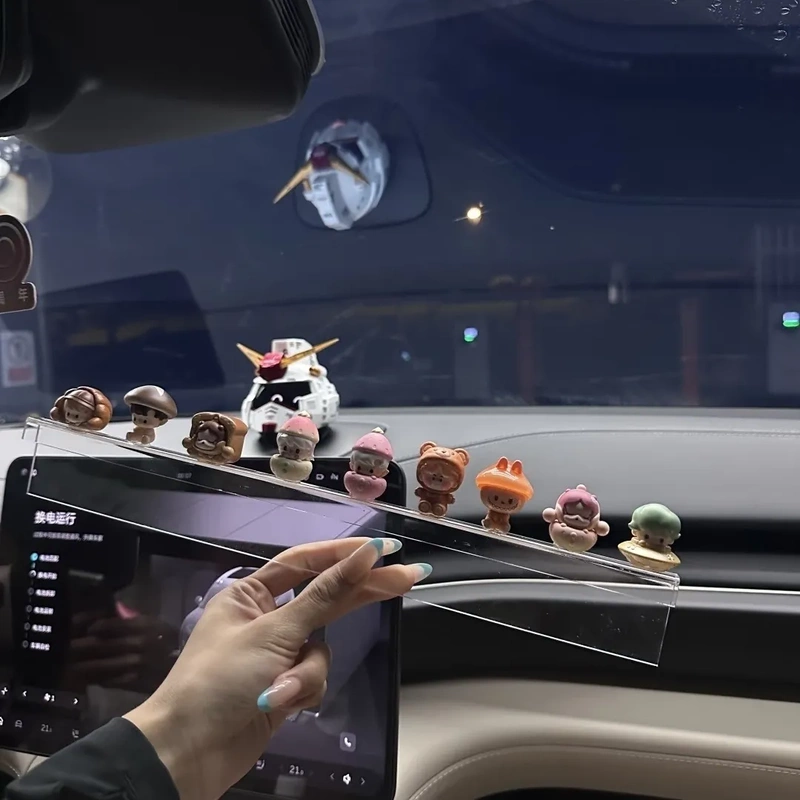 Car Dashboard Screen Ornament Stand Acrylic DIY Display Rack Doll Holder Car Interior Decoration