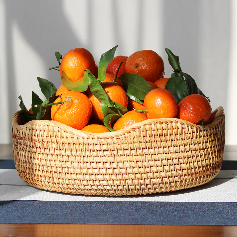 Vietnamese rattan choreography storage basket home living room tea table snack dried fruit containing basket table bread basket water fruit basket