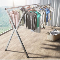 Drying rack floor-to-ceiling indoor balcony drying clothes rack folding telescopic hanger simple X-type clothes pole