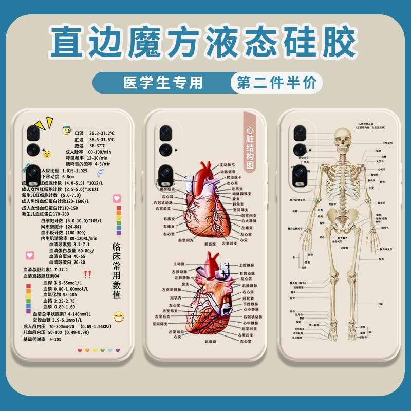 Medical Class Cell Phone Protection Shell OPPOfindx2pro Medic Student Oppo Drug Name Special findx2 School Doctor Nurse Clinical Numerical Right Angle Side Magic Square Liquid Silicone Square Full Package