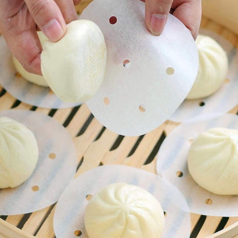 Steam cage paper non-sticky round packet paper steamed steamed steamed steamer pad steam cage cloth for disposable household drawer steam cooker