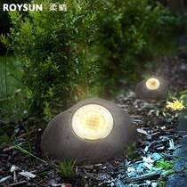 Luminous simulation stone lamp solar led tree light Park landscape outdoor garden villa courtyard lawn lamp