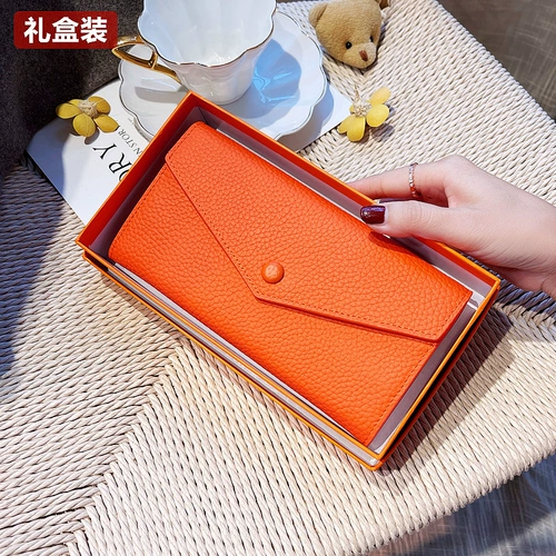 Бумажник, изысканная сумка через плечо, кожаный длинный картхолдер, из натуральной кожи