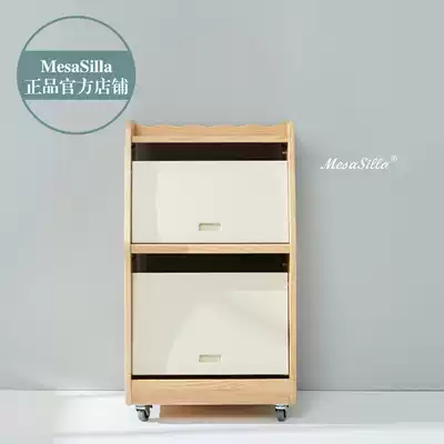 MesaSilla solid wood simple multifunctional mobile children's picture book display cabinet floor space picture book bookshelf