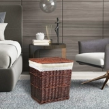 Корзина с грязной одеждой с крышкой, семейная крупная корзина для хранения соломенной корзины Hot Pot Shop Floor -Корзина для одежды в северной