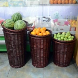 Корзина с фруктами ивы, витрина для фруктового супермаркета, витрина для фруктов и овощей, двухслойная круглая коробка для хранения сухофруктов