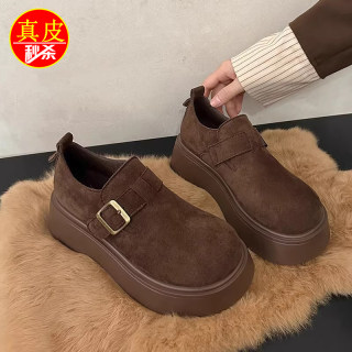 Brand removed from the cabinet genuine leather thick-soled single shoes for women 2025 spring and autumn new style lazy slip-on retro birkenstock loafers