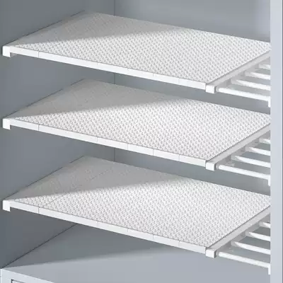 Wardrobe layered rack storage partition Clothing overall cabinet compartment nail-free telescopic dormitory shelf partition partition board