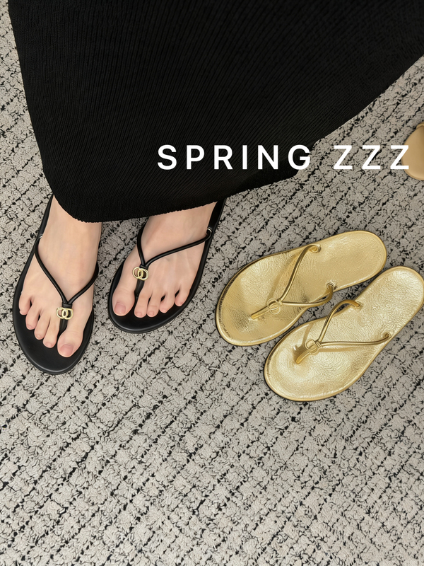 【Spring Zzz】26S New Summer Products, Gold-Colored Flip-Flops for Women, Flip-Flops for Outdoor Wear, Beach Shoes